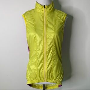 Café du Cycliste Women's Yellow Purple Cycling Gilet Petra Vest Size Small